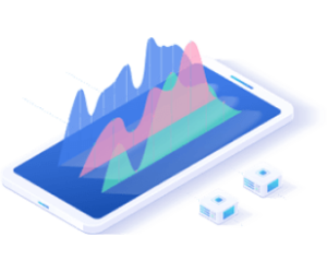 Illustration of an analytical chart showing the impact of AI and automation on business growth.